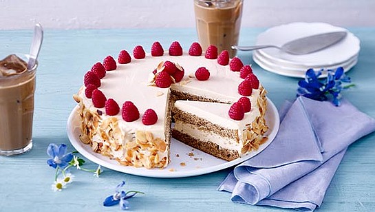 Rezept - Eiskaffee-Himbeer-Torte