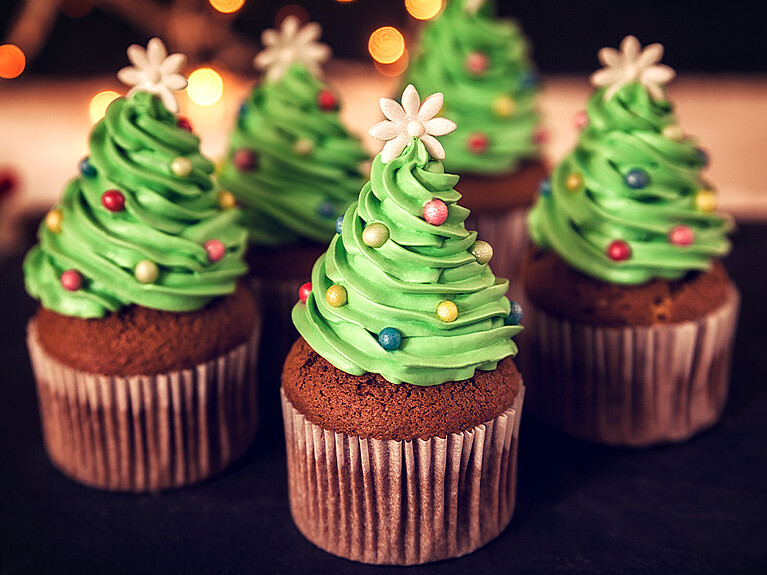 Rezept - Chai Latte Schoko Christmas Tree Cupcakes