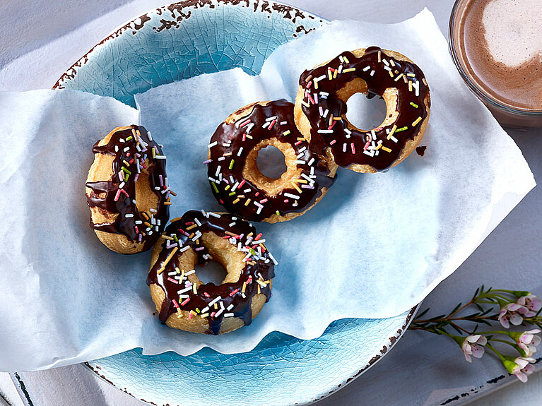 Rezept - Mini-Cronuts mit Schokoladen-Glasur